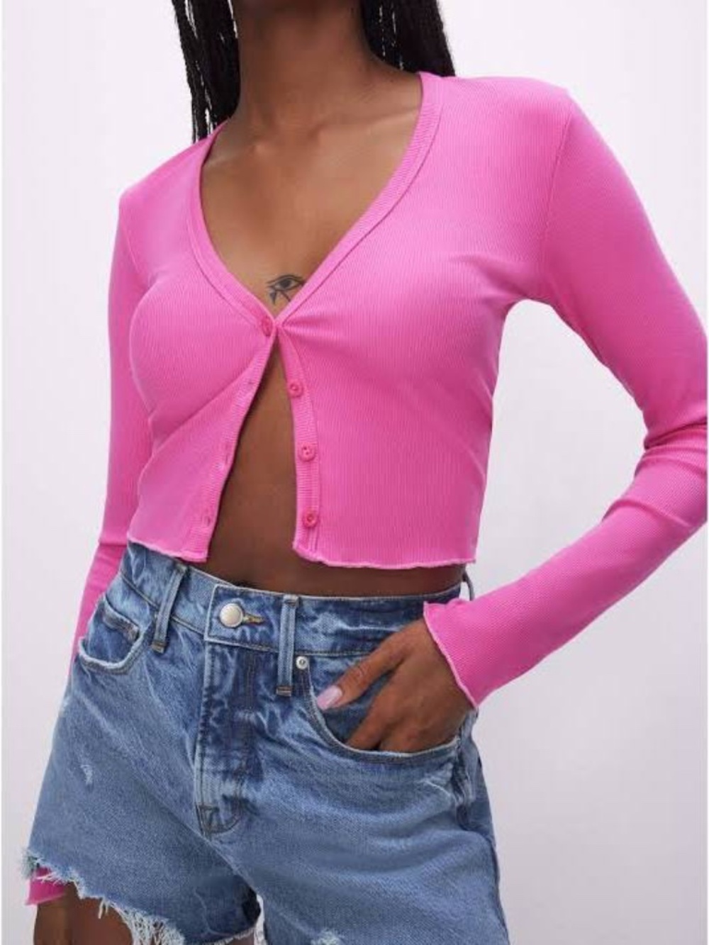 Good American Micro Rib Cardigan : 4 (XL)